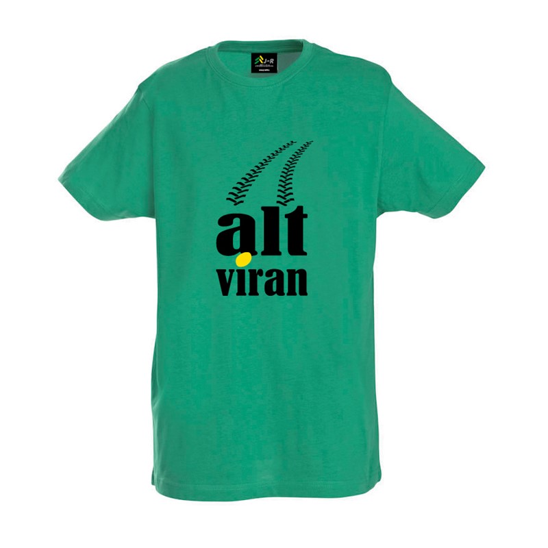 T-Shirt "alt viran" in grün XS